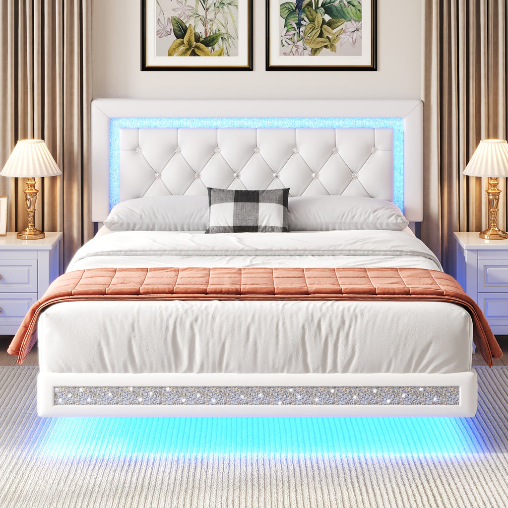 mraeer diamond quilted velvet silent full queen bed frame - Temu