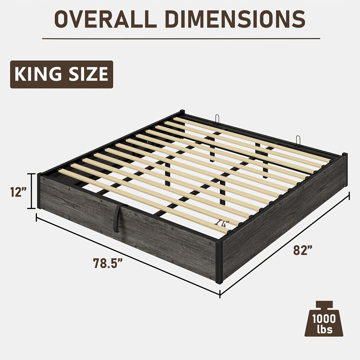 lift storage bed storage underneath wooden platform bed - Temu