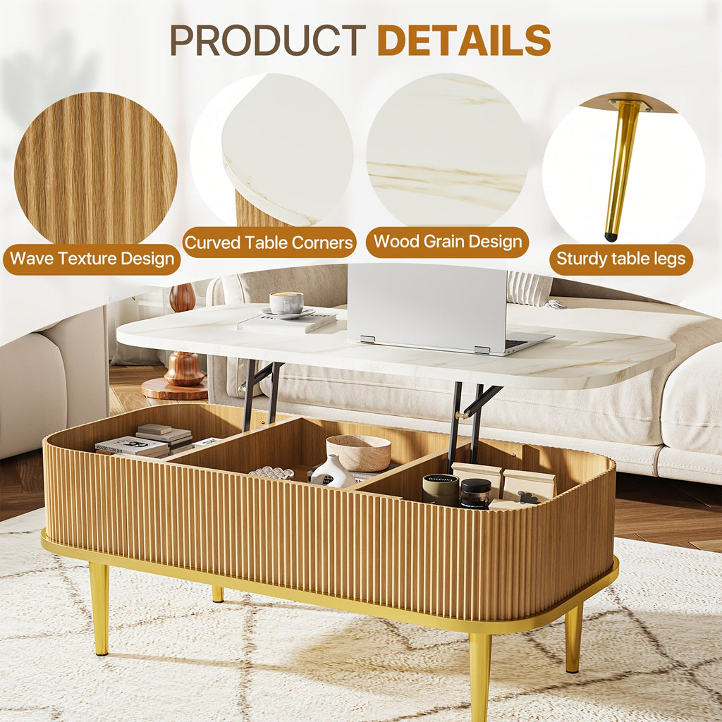 lift top coffee table modern oval coffee table living - Temu