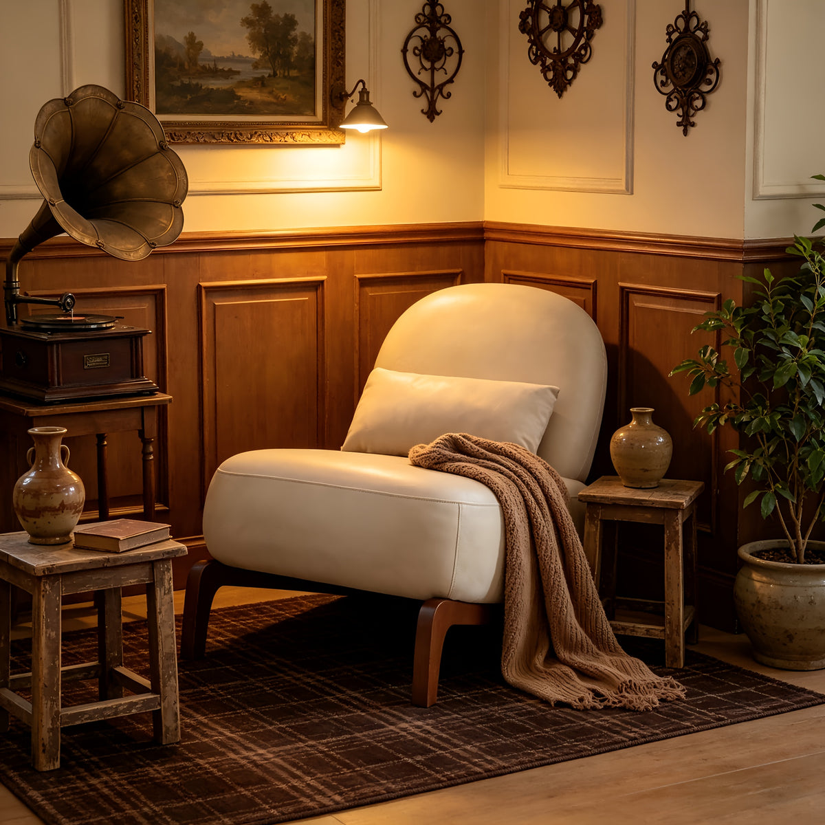 accent chair solid wood legs veelvet living room - Temu
