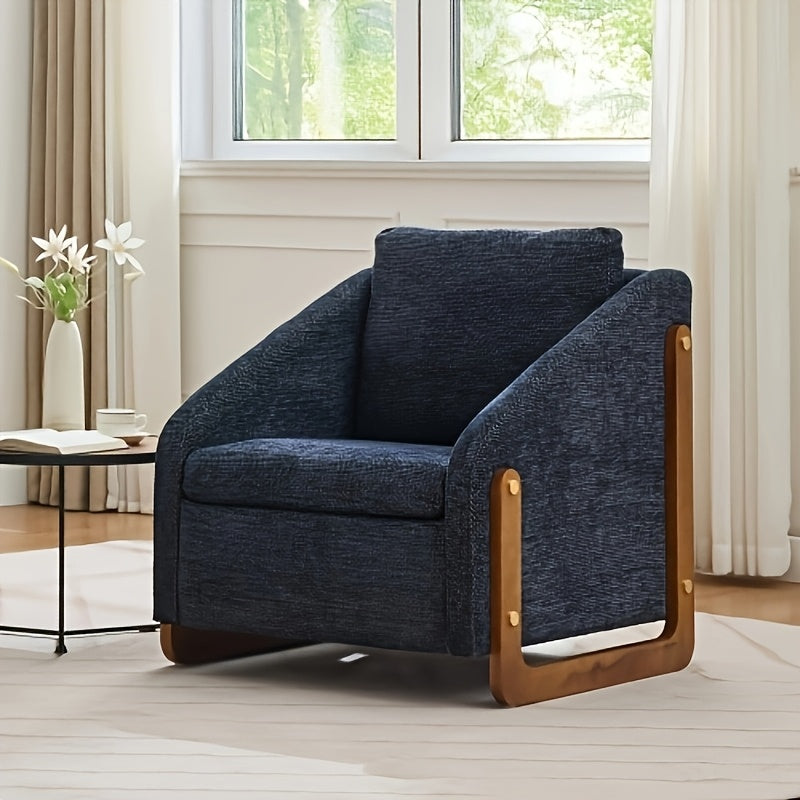 modern upholstered armchair wooden side frame accent leisure - Temu