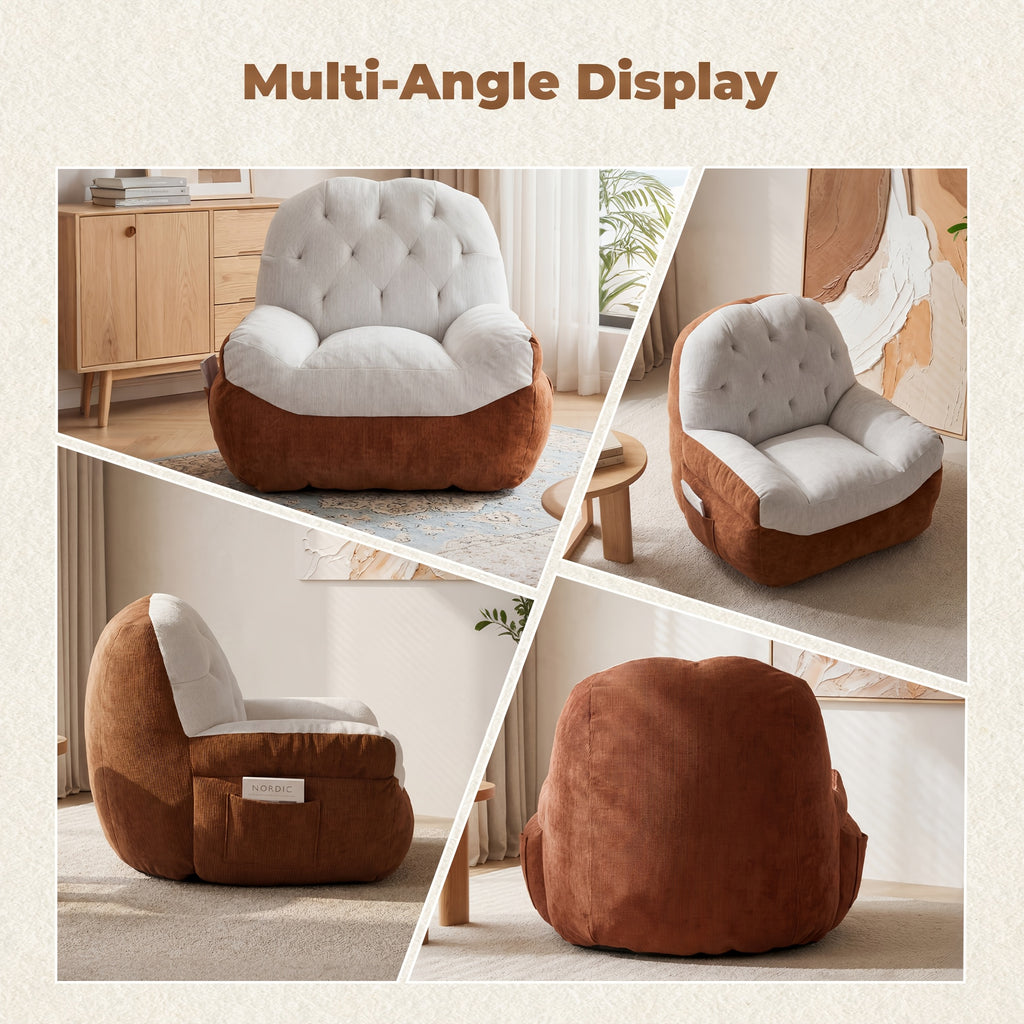 oversized tufted chenille lazy bean bag chair sofa suitable - Temu