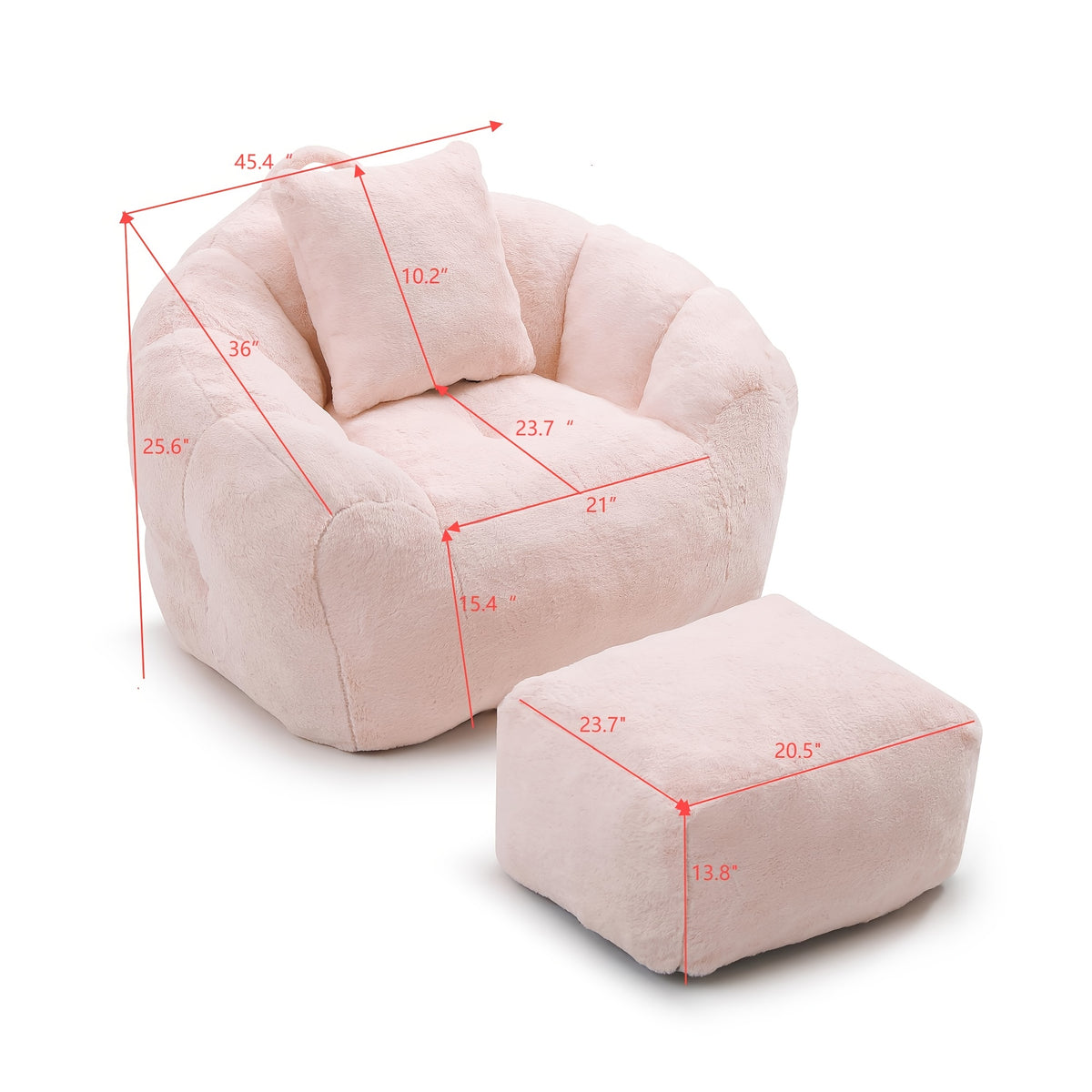 bean bag chair footrest faux fur lazy sofa seashell shaped - Temu
