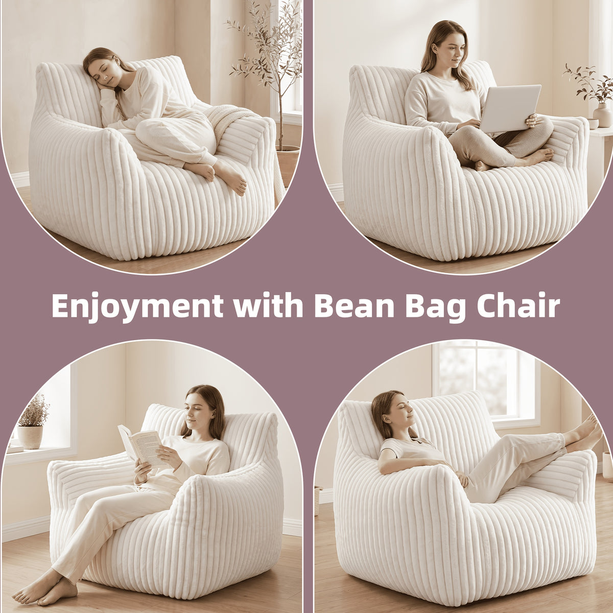 cozy plush bean bag chair armrests ultra soft fluffy single - Temu