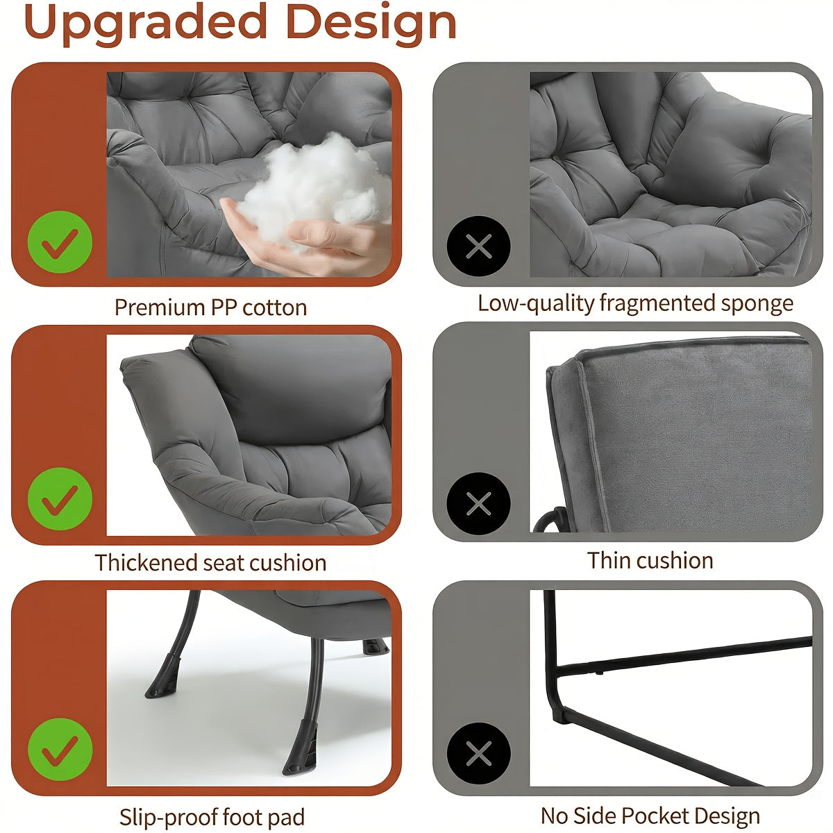 foldable   modern comfy lounge chair large - Temu