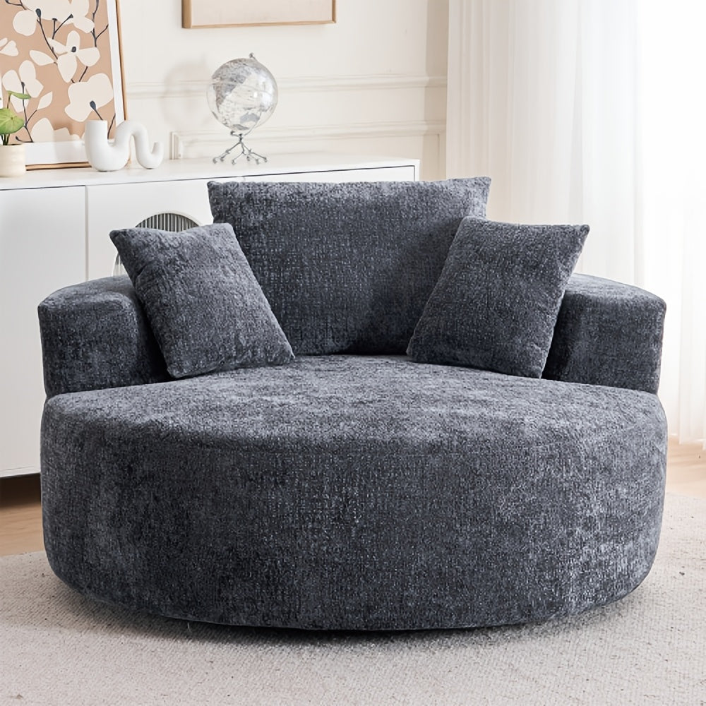 54 360 swivel   accent chair 3 pillows round sofa chair - Temu