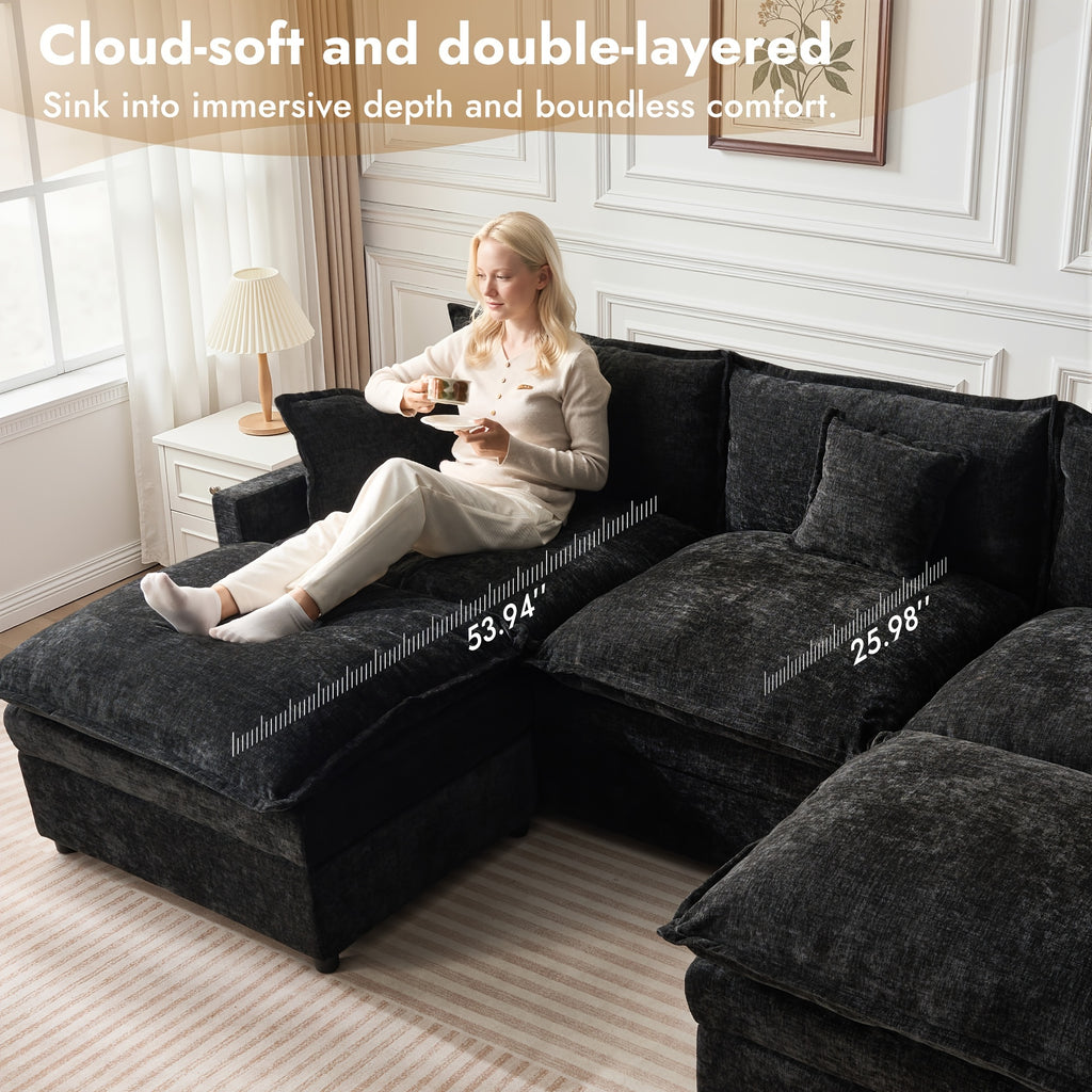 extra large u shaped modular sectional sofa foam cushioning - Temu