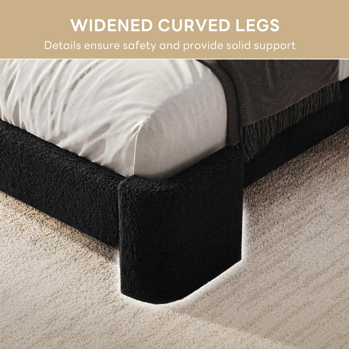 queen bed frame usb ports wingback headboard boucle - Temu