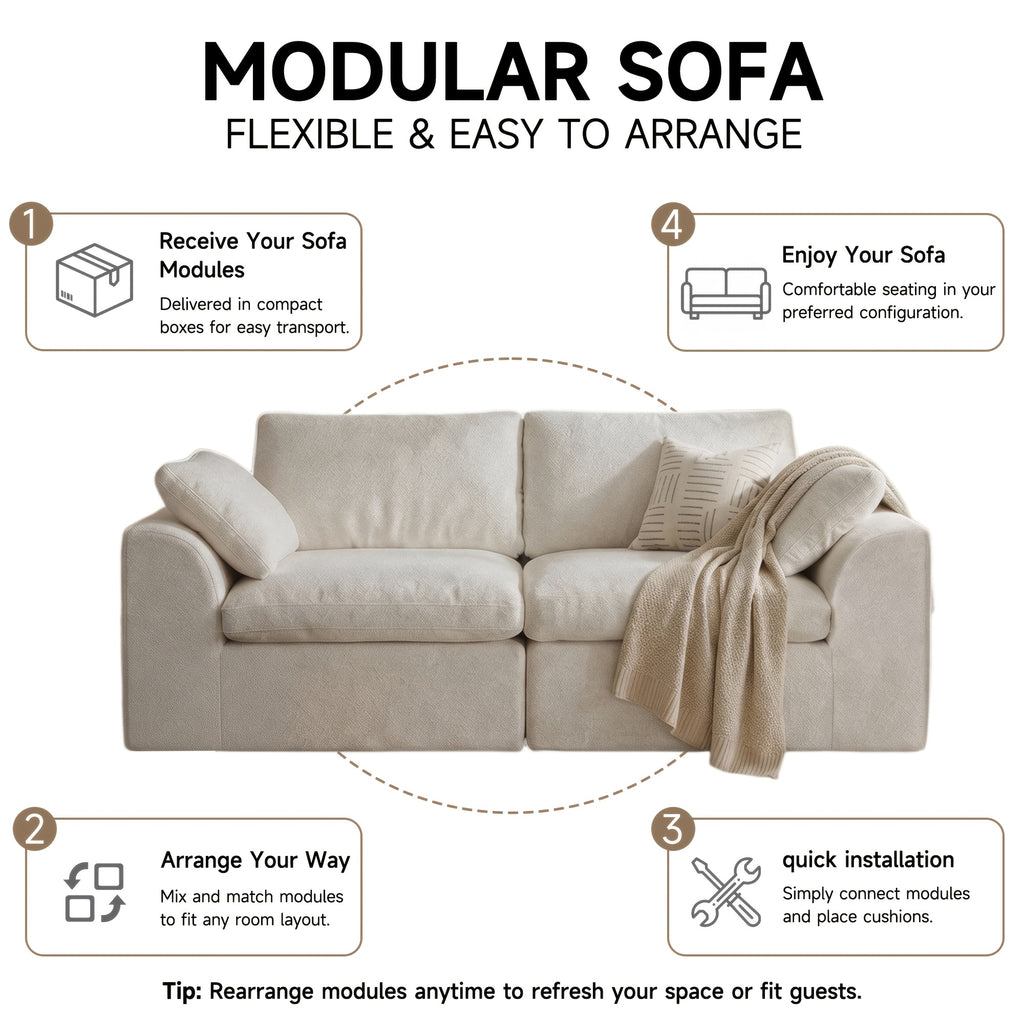 loveseat 2 seater cloud couch comfy deep seat modern small - Temu