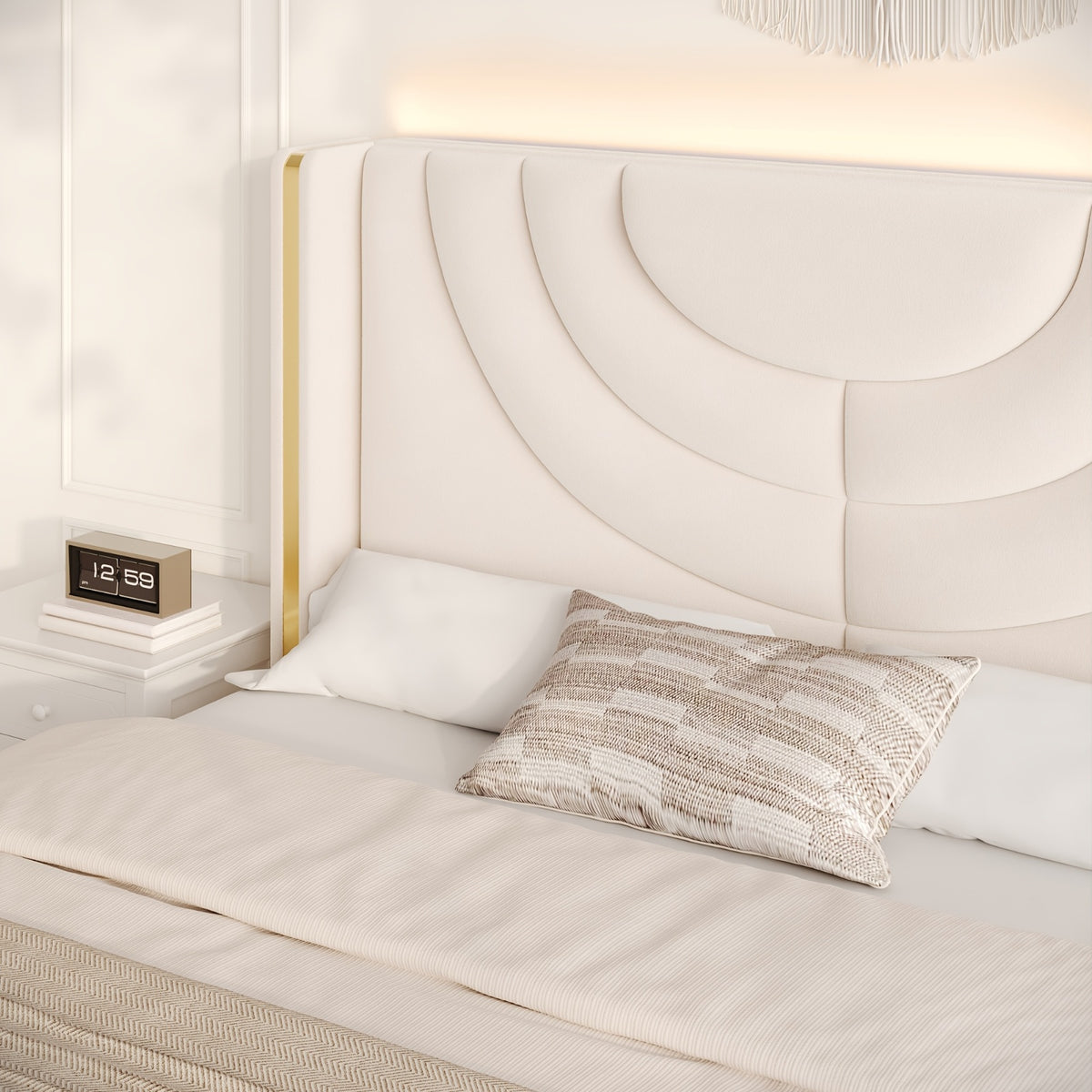 fultru full queen king upholstered led bed frame 2 storage - Temu