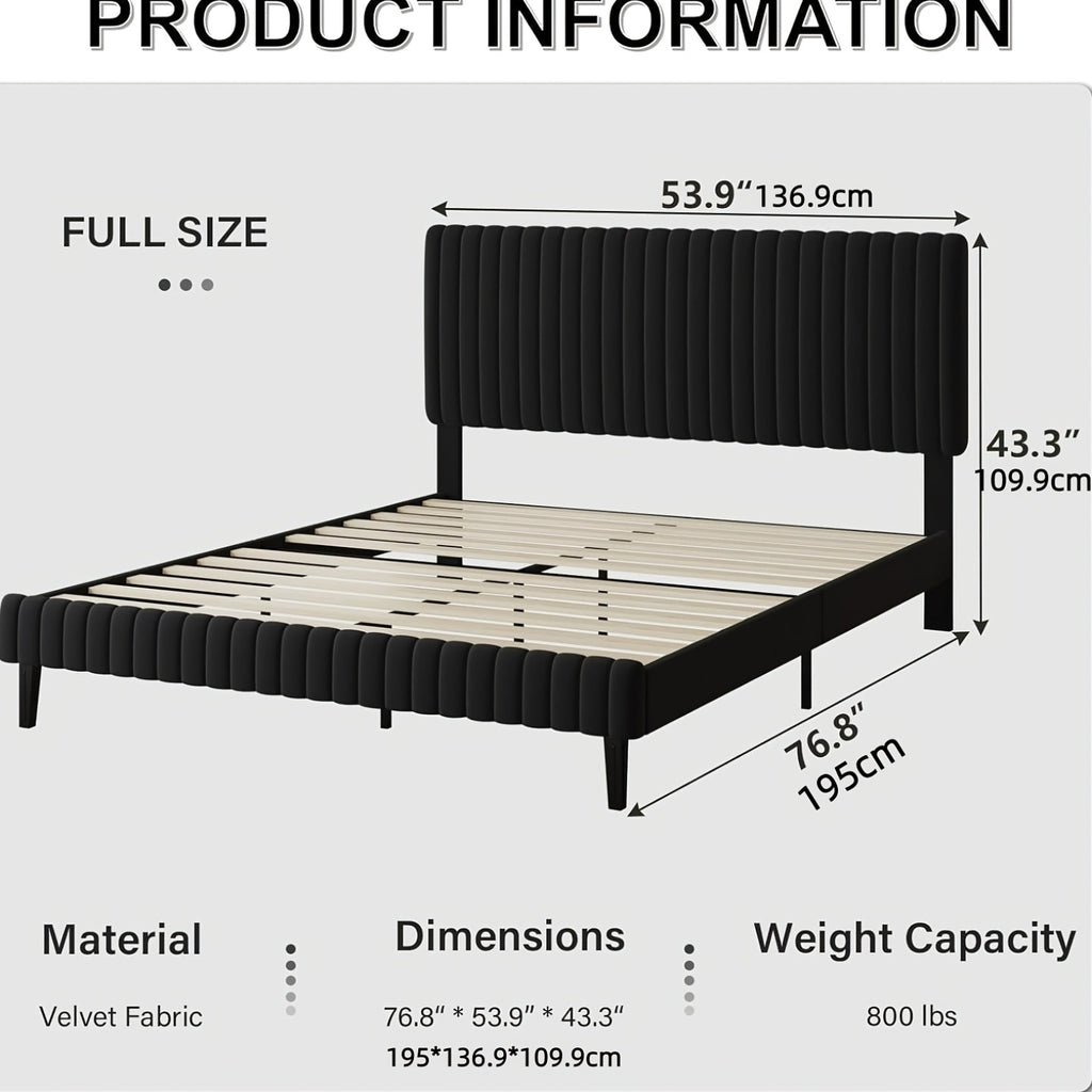 twin full queen king size bed frame velvet upholstered - Temu