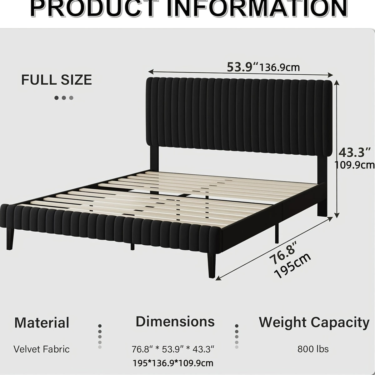 twin full queen king size bed frame velvet upholstered - Temu