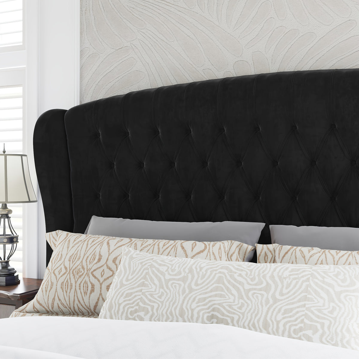 platform bed frame chenille upholstery featuring a scroll - Temu