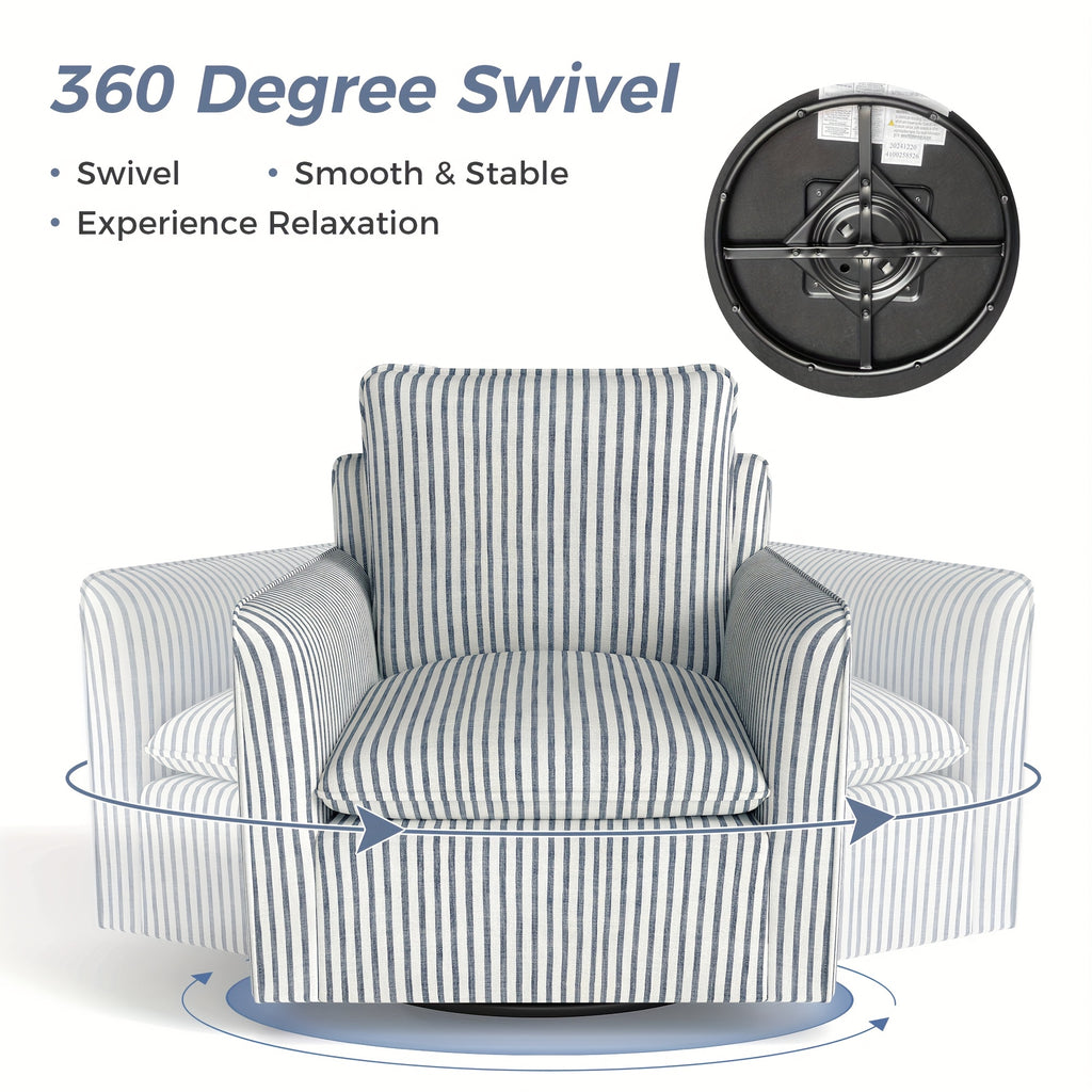 modern brown metal swivel accent chair thick padded backrest - Temu