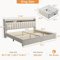 soft upholstered bed frame 2 storage drawers full queen king - Temu