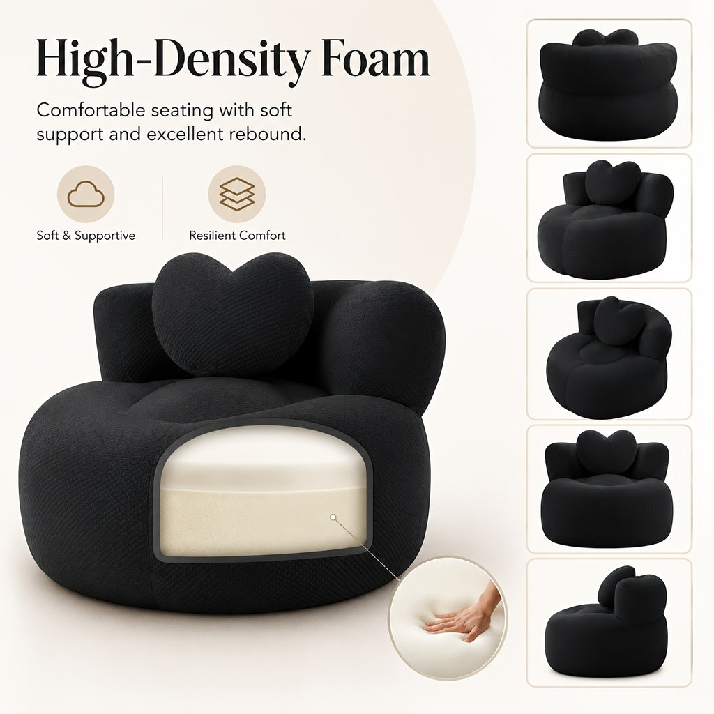 chaise lounge chair round heart shaped corduroy couch high - Temu