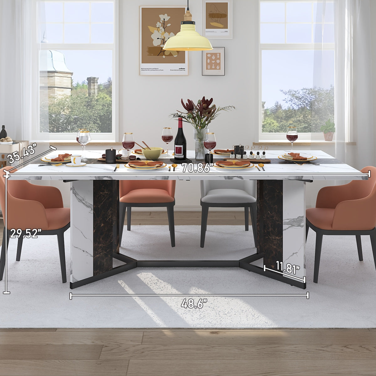 71 rectangle modern dining table office   room - Temu