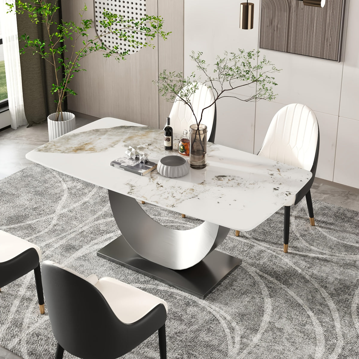 6 seater modern rectangle dining table 63   - Temu