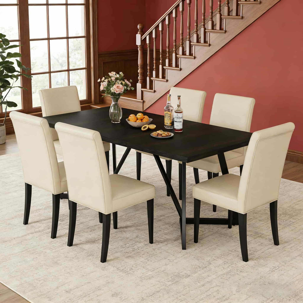 70 87 inches rectangular large dining table 4 6 people - Temu