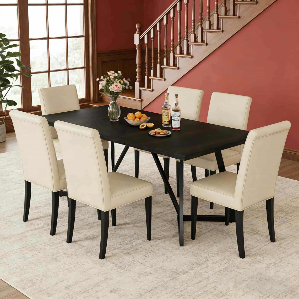 70 87 inches rectangular large dining table 4 6 people - Temu
