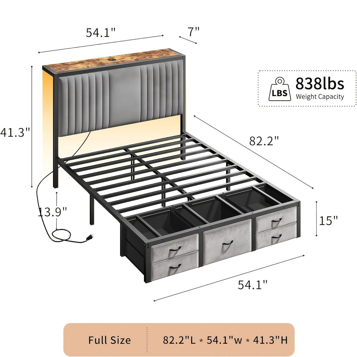king queen full size velvet bed frame 5 storage drawers - Temu