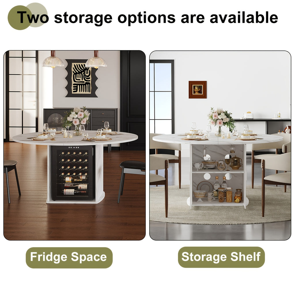47 modern round dining table storage fridge space suitable 4 - Temu