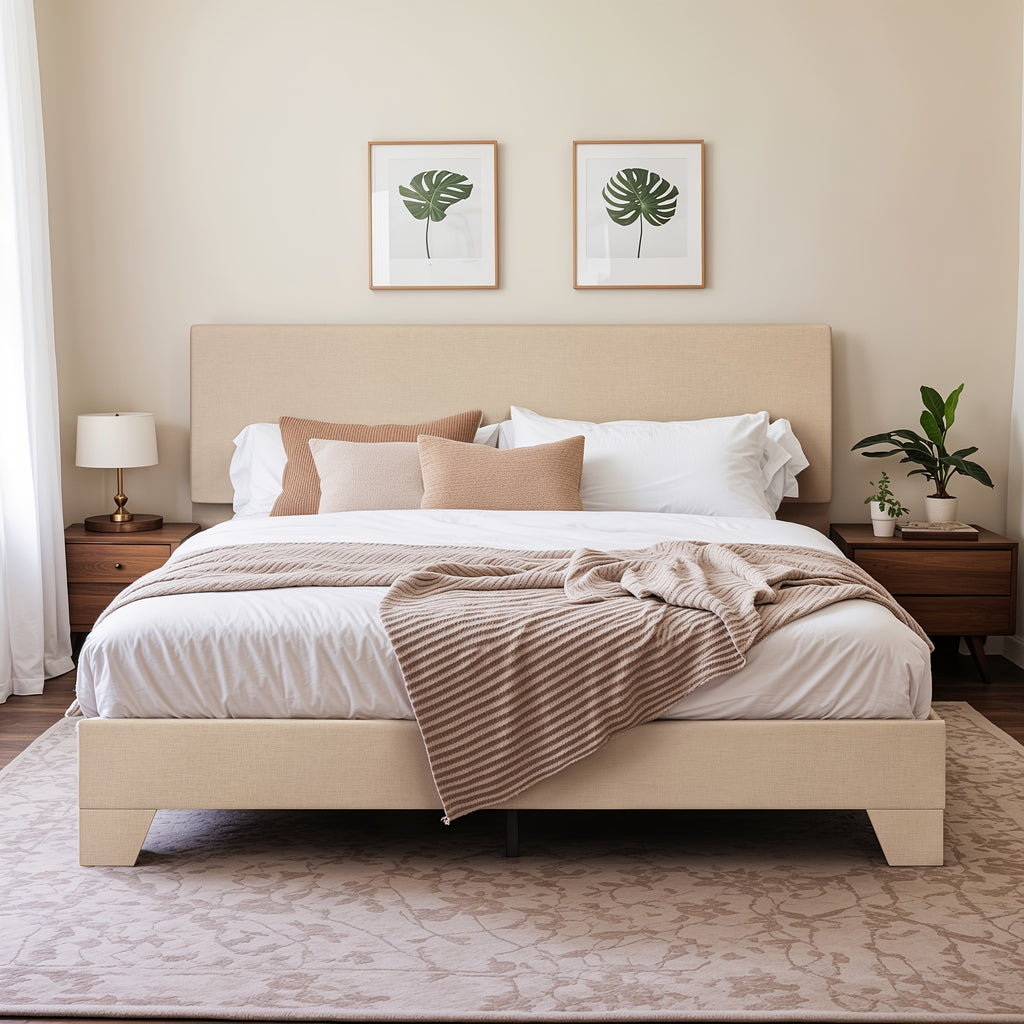 upholstered platform bed in full queen king sizes an - Temu
