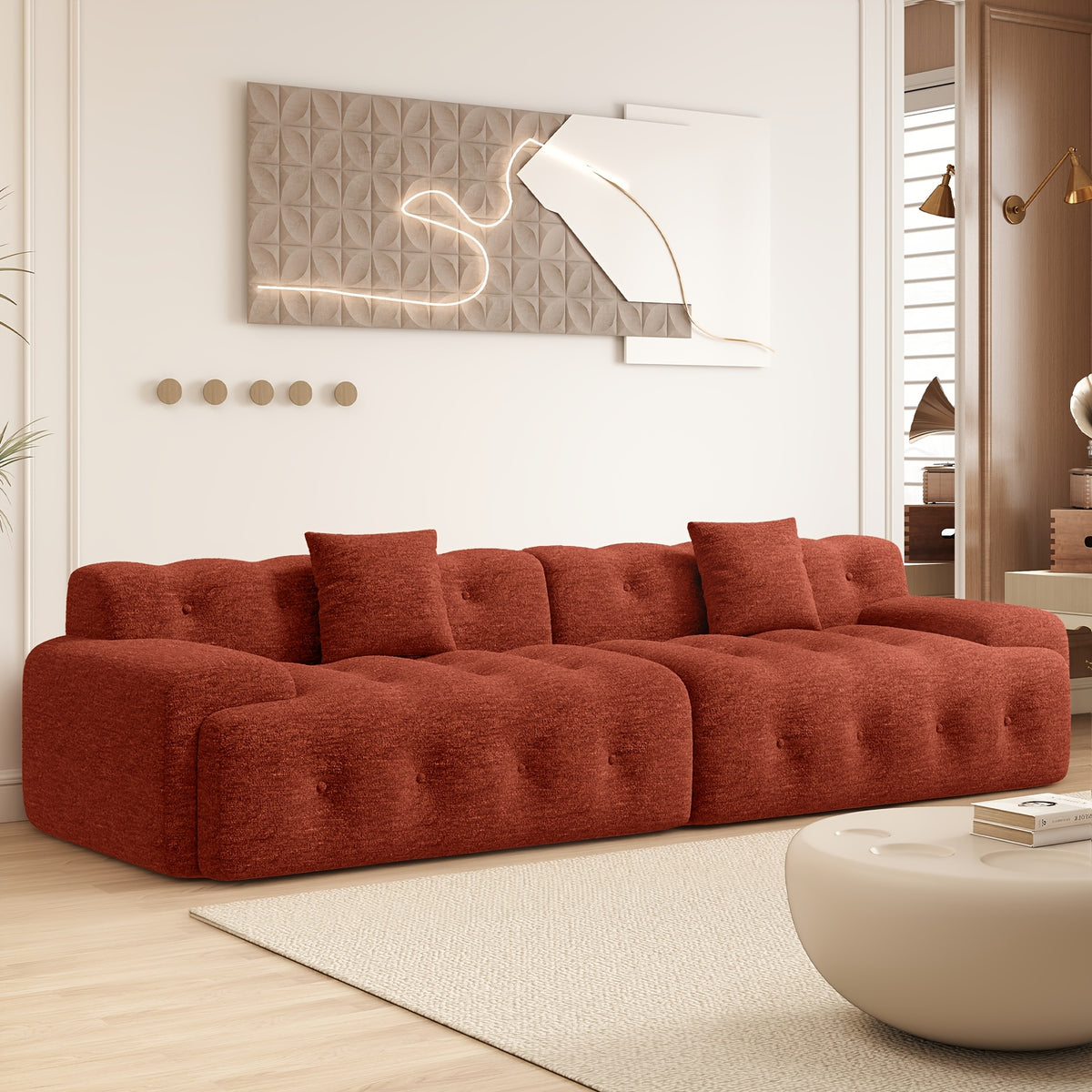 114 oversized 3 seater cloud couch modern boneless sofas - Temu