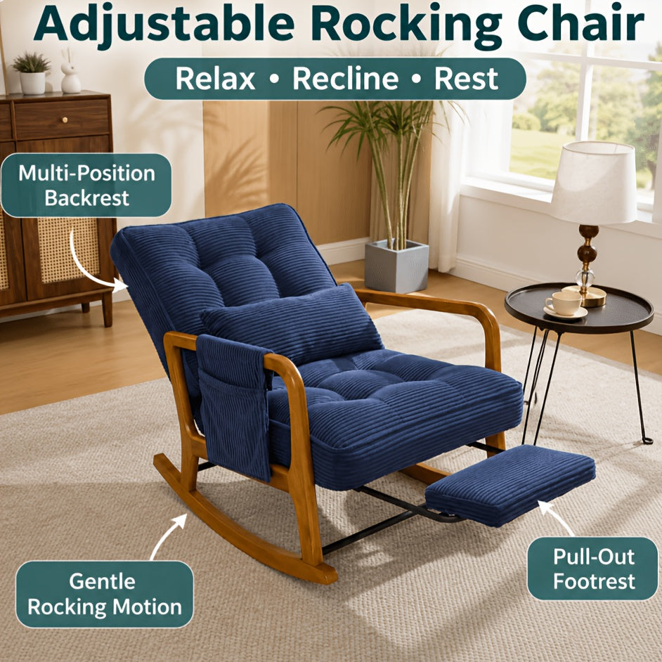 rocking accent chair   adjustable backrest corduroy - Temu