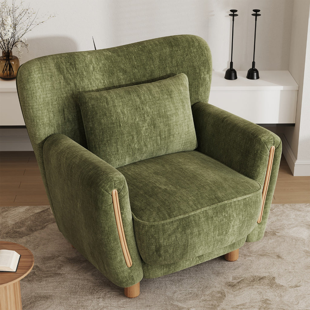 35 low profile wood accent chair backrest wingback lounge - Temu