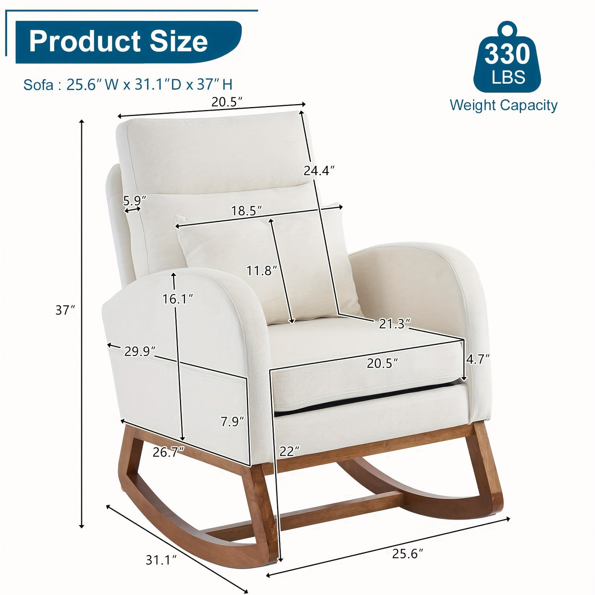 rocking chair high seat upholstered   century - Temu