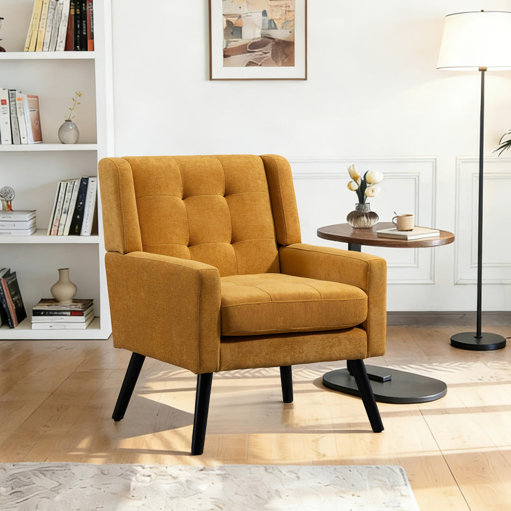century modern tufted accent chair ergonomic back chair - Temu