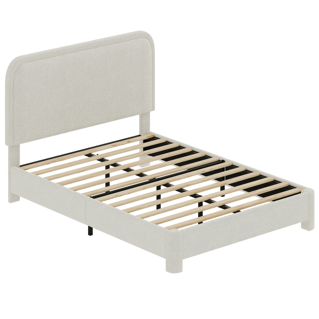 platform bed bed storage cloud teddy boucle frame adjustable - Temu
