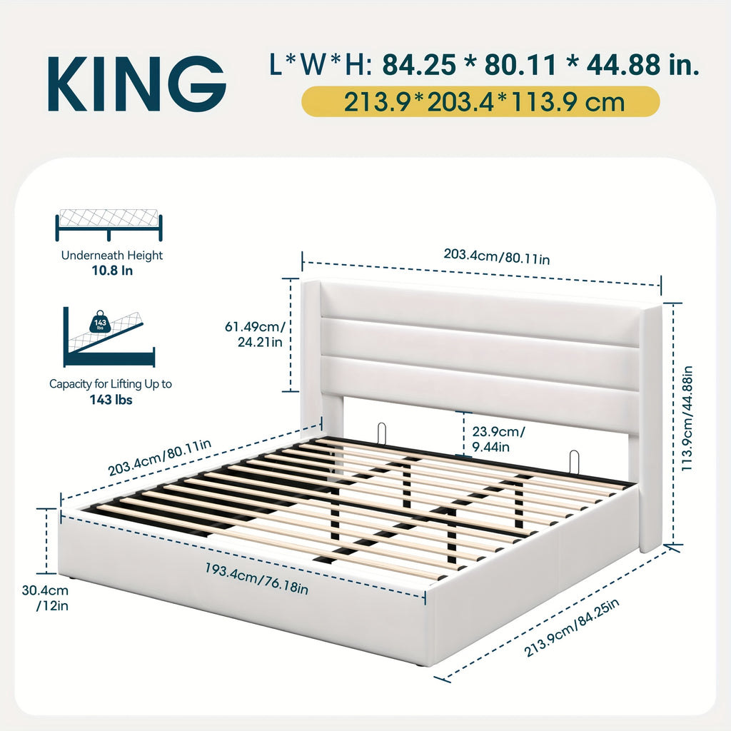 lift storage bed modern wingback upholstered - Temu