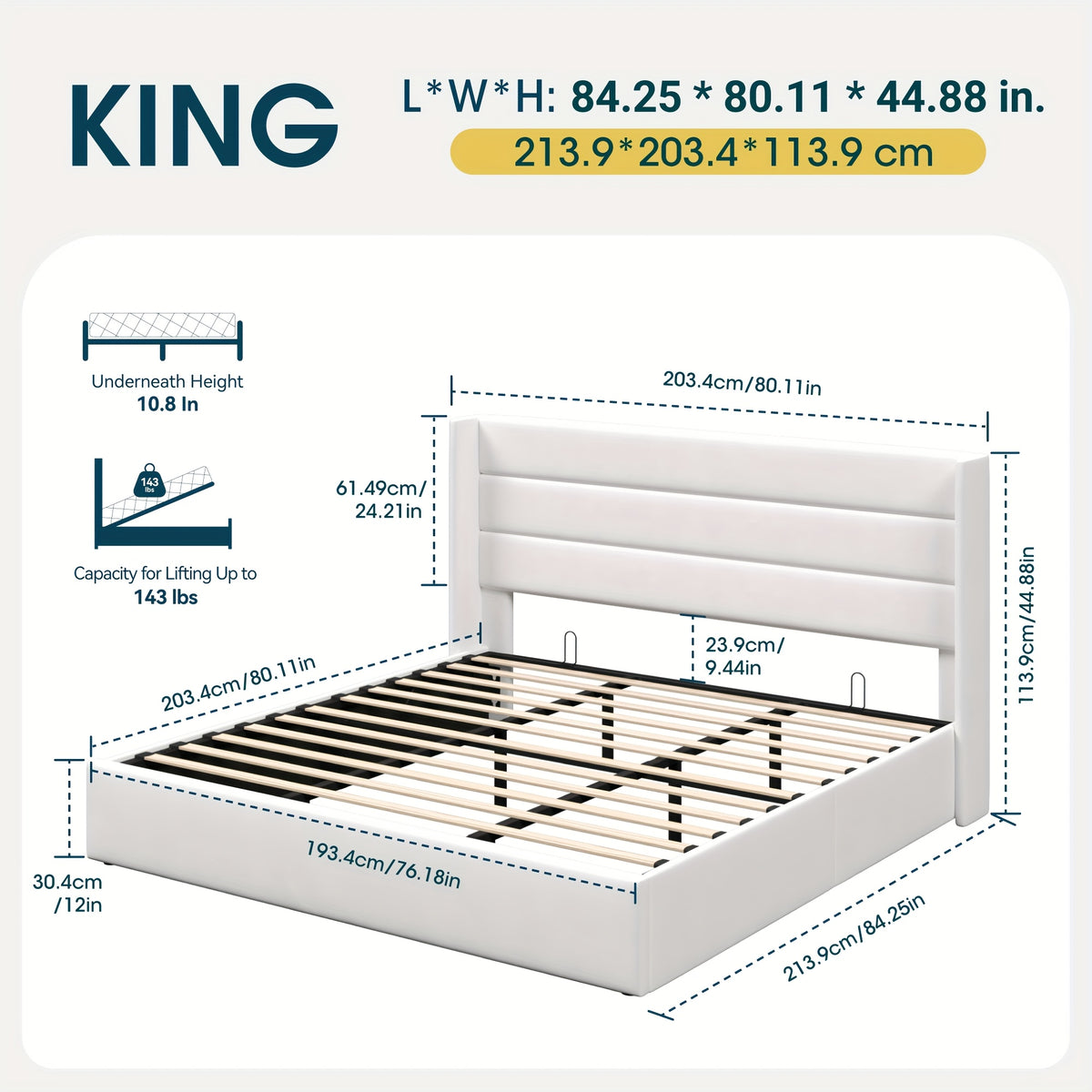 lift storage bed modern wingback upholstered - Temu