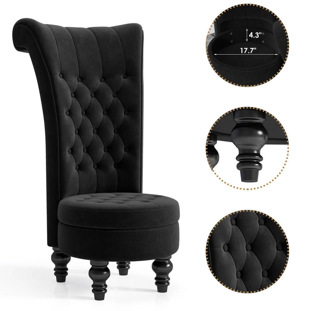 back chair velvet armless accent chair button - Temu