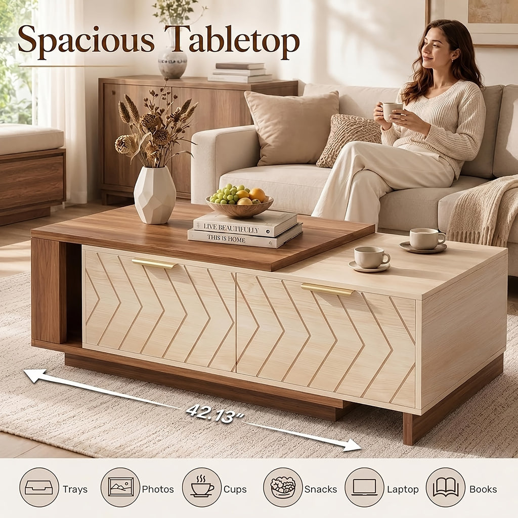 42 65 extendable coffee table storage   century modern - Temu