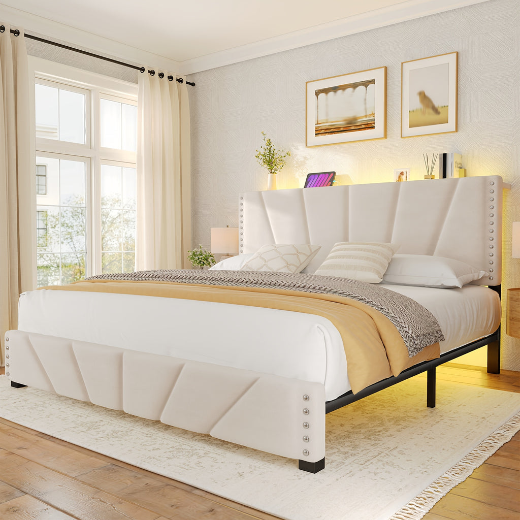 queen king size bed frame   storage modern bed frame - Temu