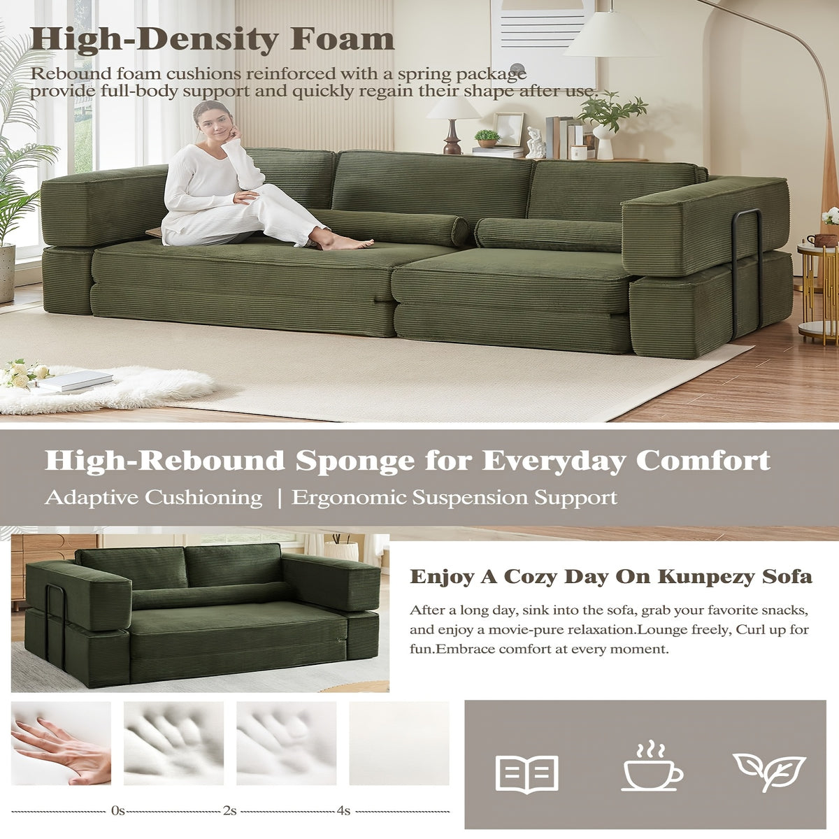 118 8 boneless corduroy futon sofa couch bed metal frame - Temu