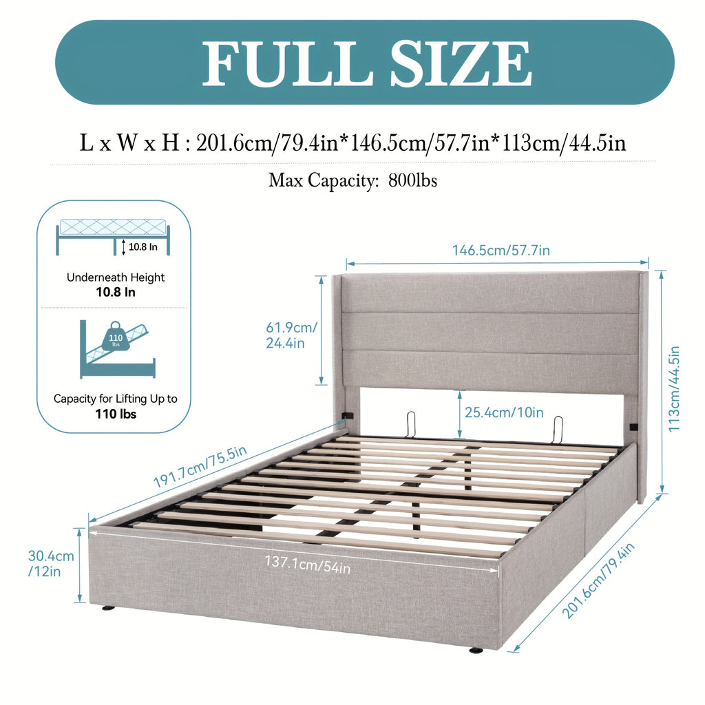 full queen king size lift storage upholstered - Temu