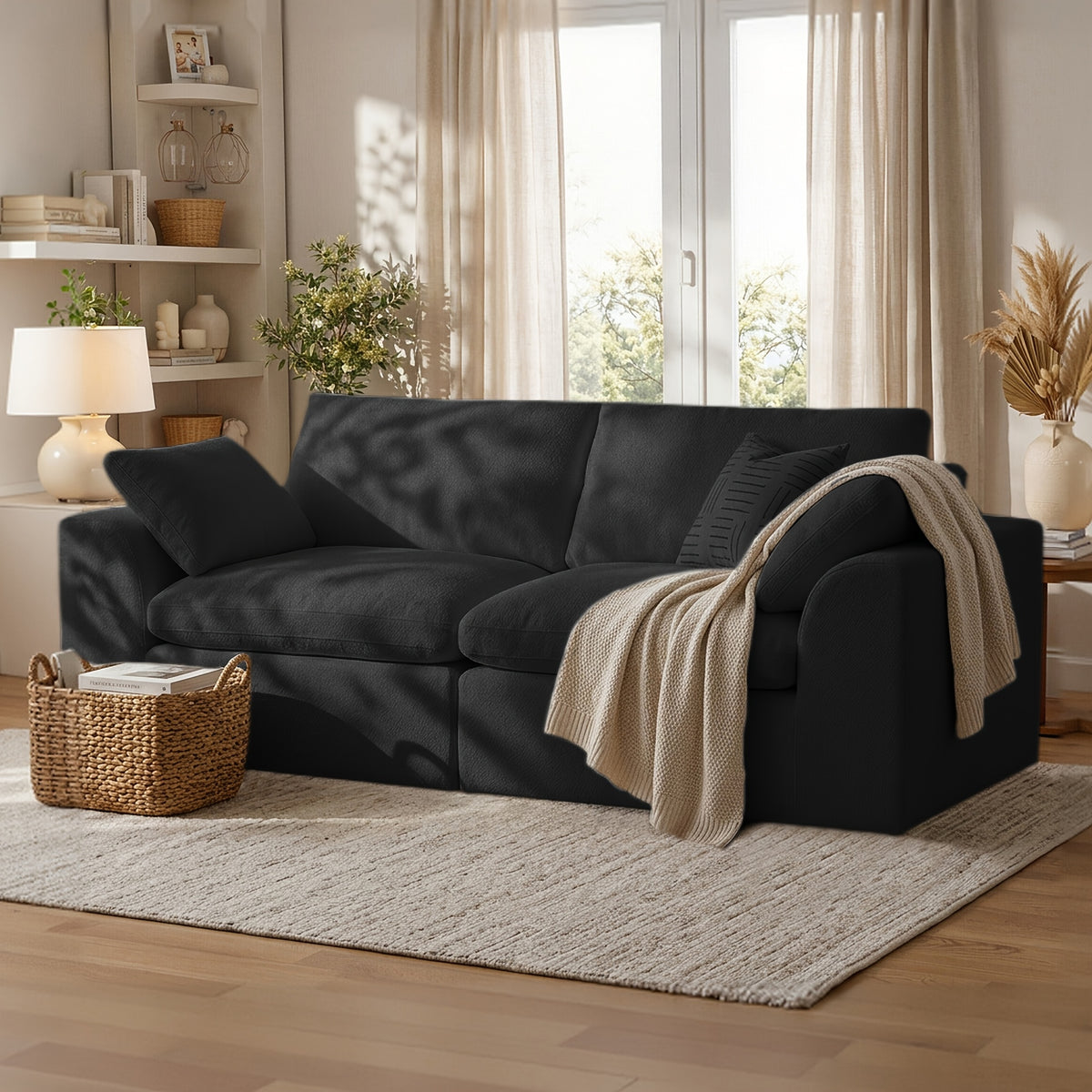 loveseat 2 seater cloud couch comfy deep seat modern small - Temu