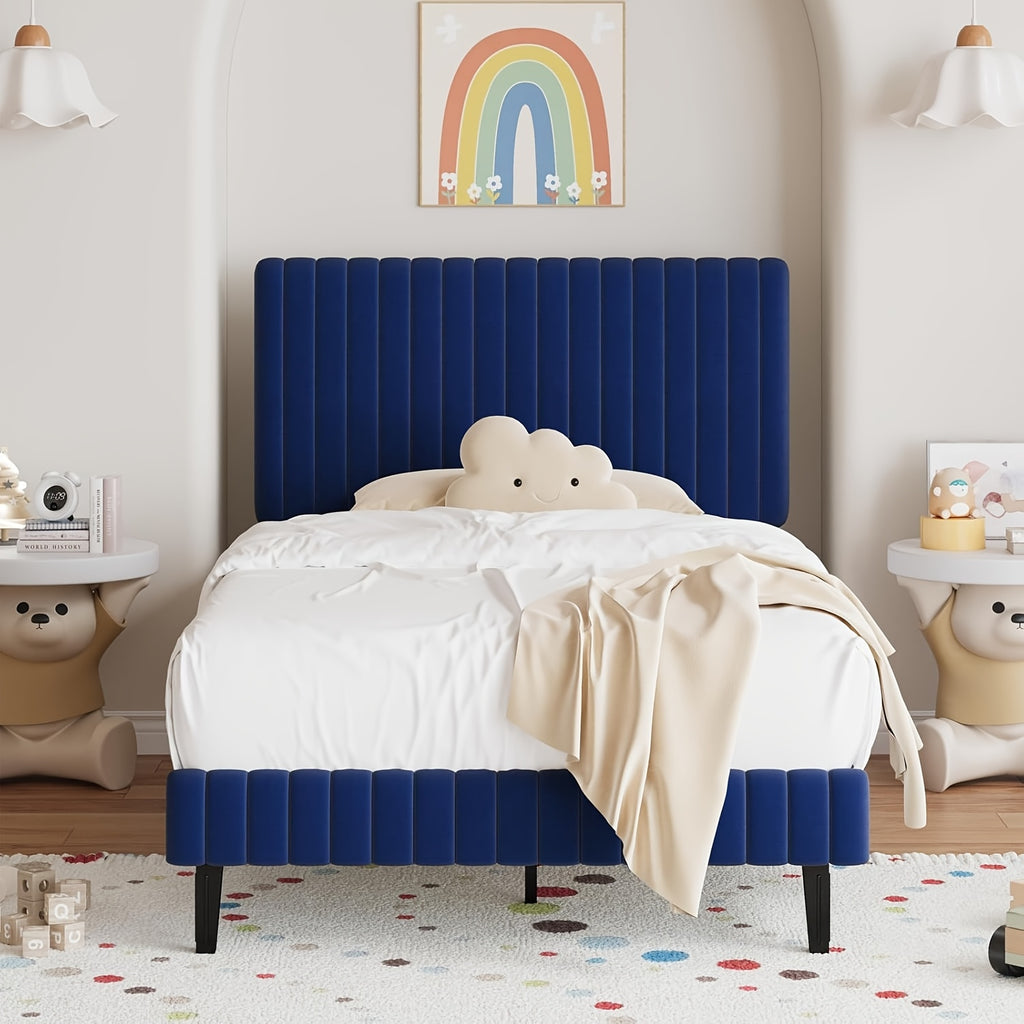 twin full queen king size bed frame velvet upholstered - Temu