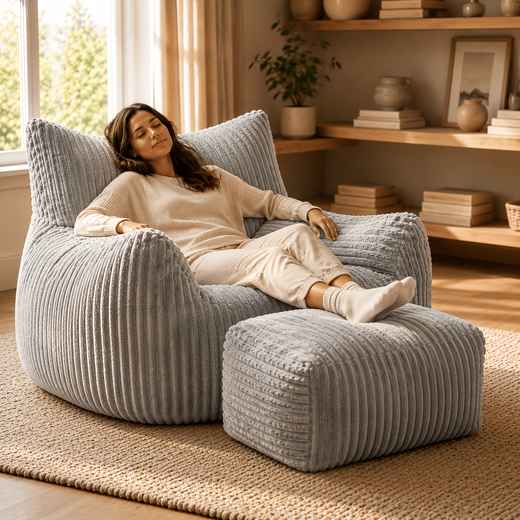 armchair footstool modern single sofa chair lounge - Temu