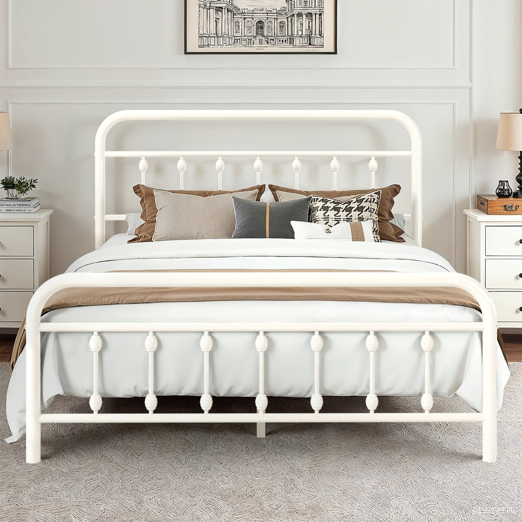 14 inch vintage metal bed frame iron headboard footboard - Temu