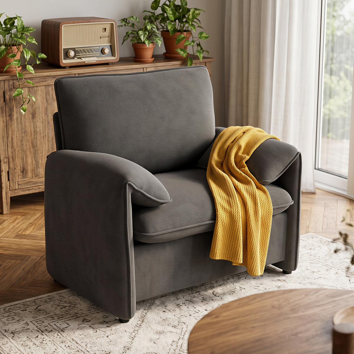 37 deep seat oversized accent chair comfy chenille - Temu