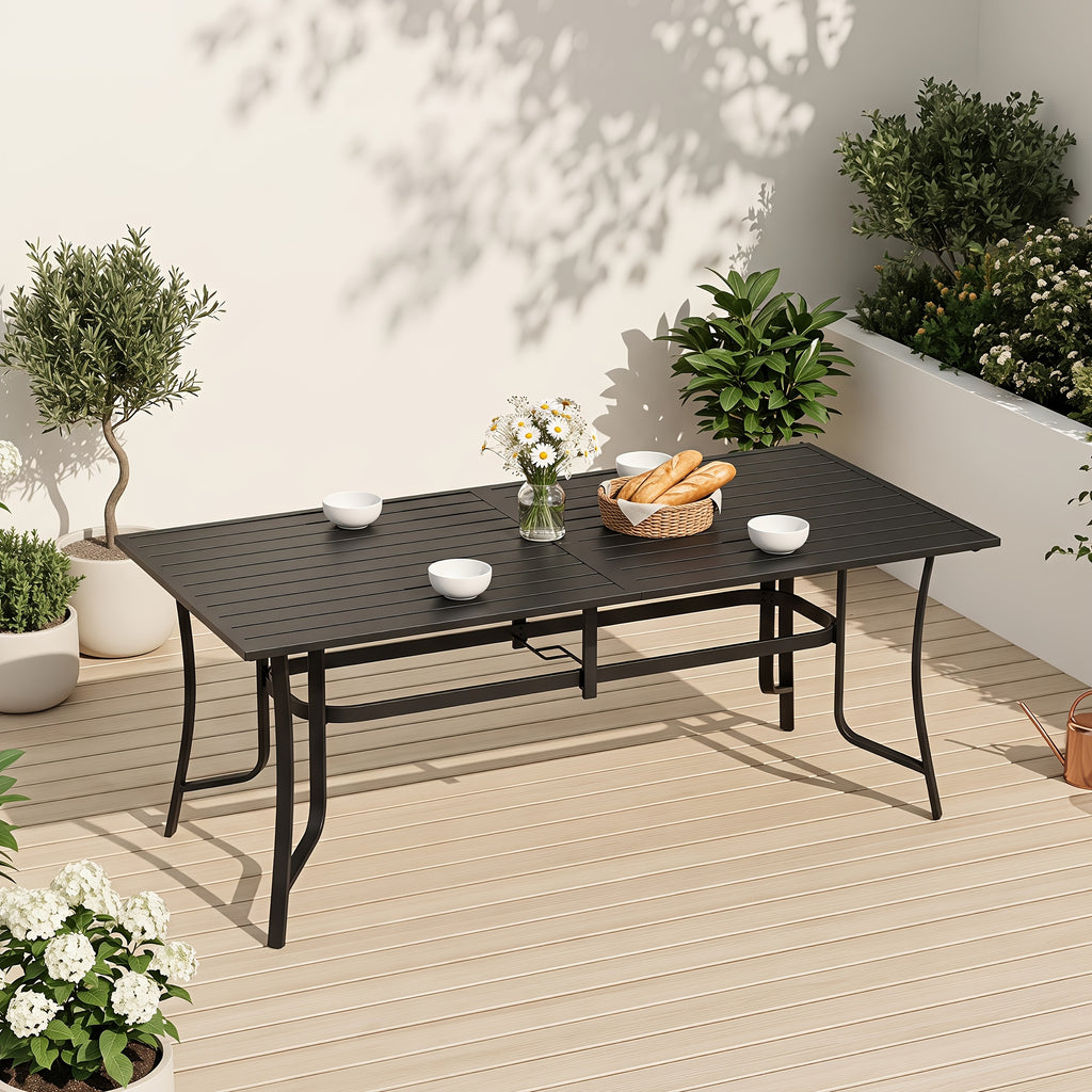 35 8 63 75 6 rectangular metal outdoor dining table weather - Temu