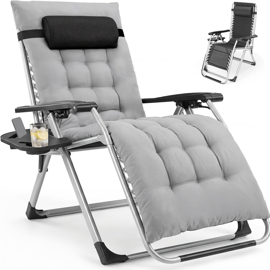 1pc zero gravity recliner foldable patio chair   cup - Temu