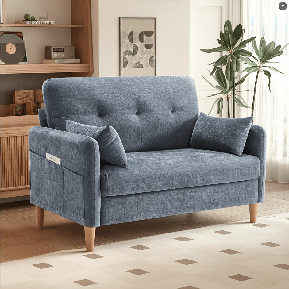 loveseat sofa 47 small couch living room comfy chenille - Temu