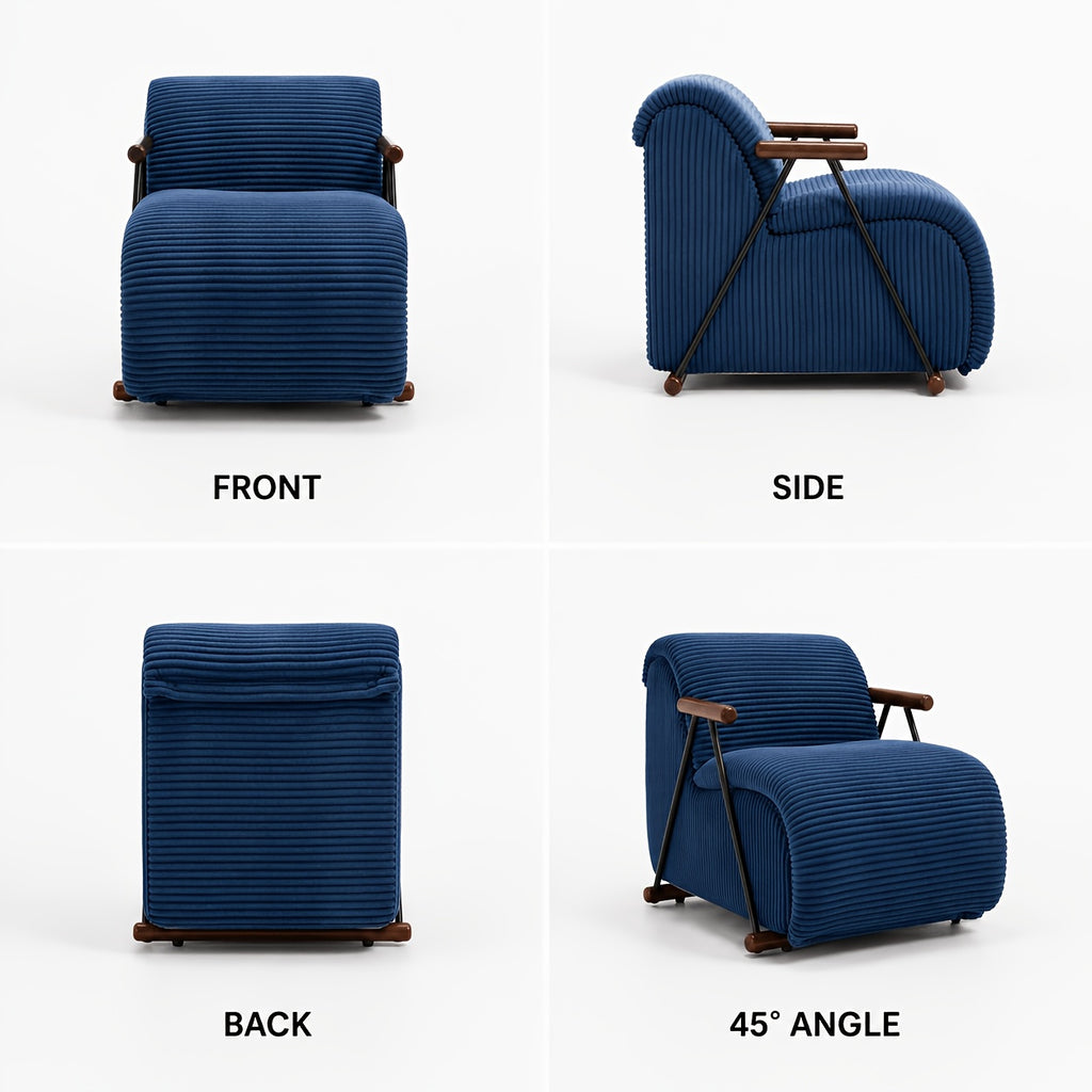 modern striped corduroy accent chair oversized padded single - Temu