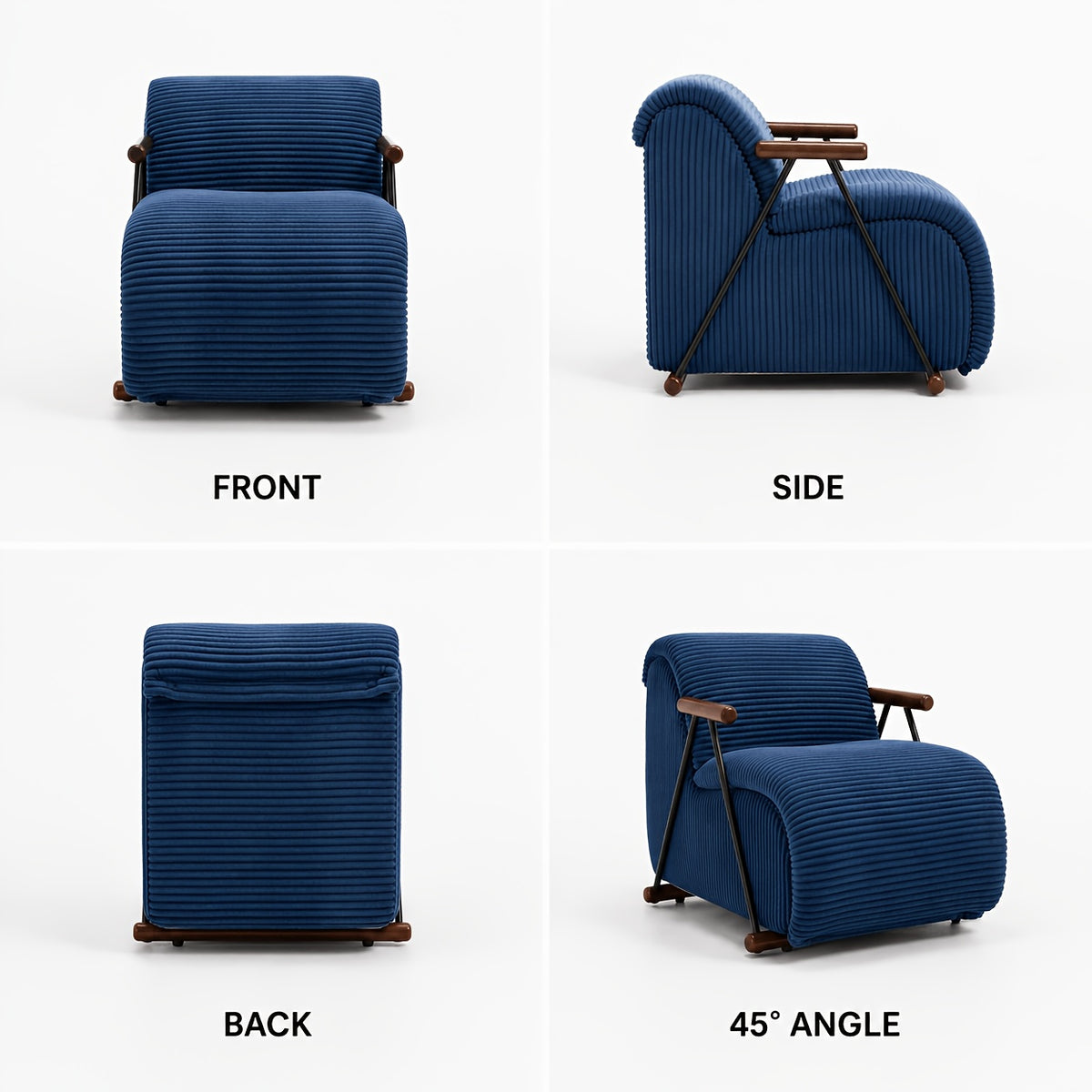 modern striped corduroy accent chair oversized padded single - Temu